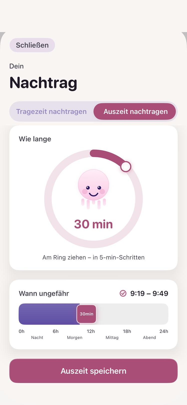 Milo Nachtrag – Auszeit mit Zeitfenster nachtragen